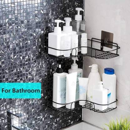 modern bathroom corner shelves