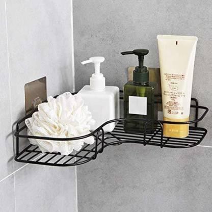 Towel Hanger Shampoo Shower Shelf Holder For Bathroom Soap Kitchen Sponge Rack 