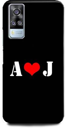 Afterglow Back Cover for Vivo Y31 A J, A LOVES J, NAME, LETTER, ALPHABET, AJ  LOVE, HART - Afterglow : 