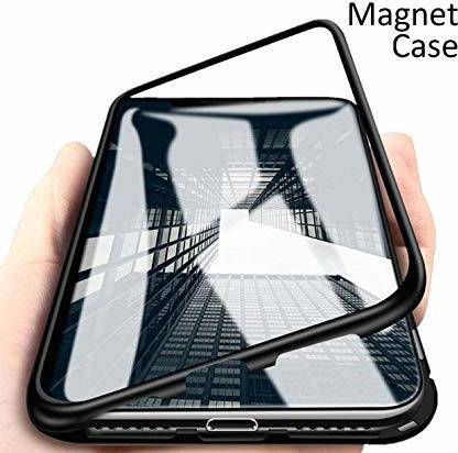 Compatible for Samsung Galaxy S21 Ultra 5G Case，Magnetic Adsorption Case,Thin 360° Full Body Metal Frame Double-Sided Tempered Glass with Built-in Screen Protect,Black 