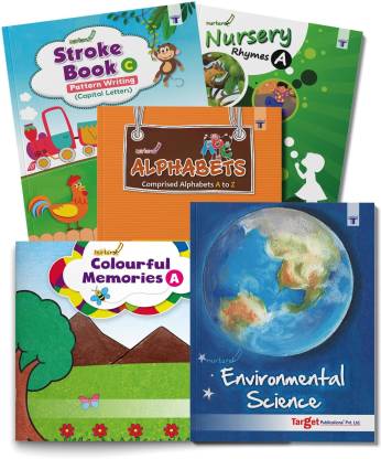 Nurture Early Learning Nursery Books For Kids In English | 3 To 5 Year Old Children | Learn ABCD Alphabets, Tracing Strokes, Pattern Writing, Rhymes, EVS And Colouring | Includes Colourful Pictures And Activities For Preschoolers | Set Of 5 Books