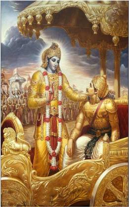 Lord Shree Krishna with Arjun Mahabharat Poster for Room Paper Print - Religious posters in India - Buy art, film, design, movie, music, nature and educational paintings/wallpapers at Lord Shree Krishna with Arjun Mahabharat Poster for Room Paper Print - Religious posters in India - Buy art, film, design, movie, music, nature and educational paintings/wallpapers at