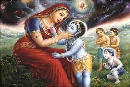 Bal Krishna with Maiya Yashoda Poster for Room Paper Print - Religious posters in India - Buy art, film, design, movie, music, nature and educational paintings/wallpapers at Bal Krishna with Maiya Yashoda Poster for Room Paper Print - Religious posters in India - Buy art, film, design, movie, music, nature and educational paintings/wallpapers at