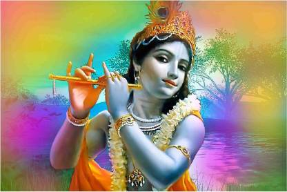 Lord Shri Krishna Poster for Room Paper Print - Religious posters in India  - Buy art, film, design, movie, music, nature and educational paintings/ wallpapers at 