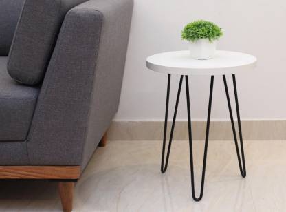 Finch Fox Elegant Hairpin Legs Powdered, Round Particle Board Table With 3 Legs