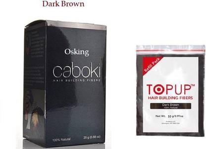 Osking Caboki Hair Building Fiber /Hair Volumizer Fiber Color/Natural Dark Brown Color (25g) with 10g Refill Bag (NATURAL Dark Brown) Hair Loss concealer DARK BROWN(25grams) - Price in India, Buy Osking Caboki Osking Caboki Hair Building Fiber /Hair Volumizer Fiber Color/Natural Dark Brown Color (25g) with 10g Refill Bag (NATURAL Dark Brown) Hair Loss concealer DARK BROWN(25grams) - Price in India, Buy Osking Caboki