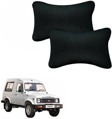 NIKROKZ Black Leatherite Car Pillow Cushion for Maruti Suzuki