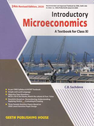 Introductory Microeconomics A Textbook For Class Xi Buy Introductory Microeconomics A Textbook For Class Xi By C B Sachdeva At Low Price In India Flipkart Com