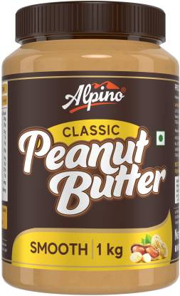 Alpino Classic Peanut Butter Smooth 1 KG | High Protein Peanut Butter Creamy |Vegan 1 kg