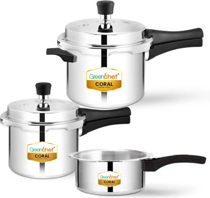 Greenchef Coral Combo 5 L, 3 L, 2 L Pressure Cooker  (Aluminium)