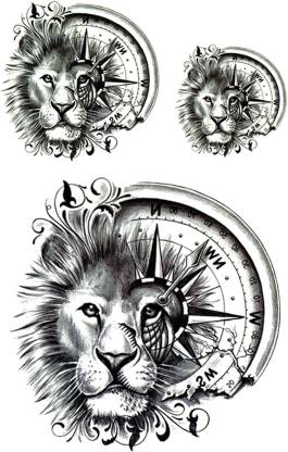 The Canvas Arts The Canvas Arts Wrist Arm Hand Lion Face & Compass Body Temporary  Tattoo - Price in India, Buy The Canvas Arts The Canvas Arts Wrist Arm Hand  Lion Face