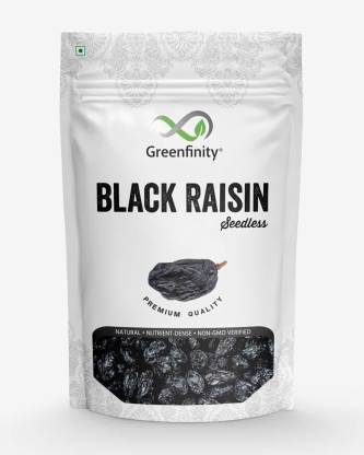 GreenFinity Premium Afghani Seedless Black Raisins – 500g Raisins  (500 g)