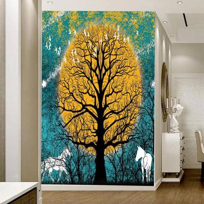 AY FASHION 28 cm 3D Wallpaper Large painting Wall Sticker Self Adhesive  Vinly Print Decal for Living Room, Bedroom, Kids, office ,Hall etc,_05 Self  Adhesive Sticker Price in India - Buy AY