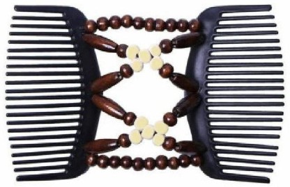 Double Slide Women Magic Hair Comb Clip Beaded Stick Barrette African Butterfly 