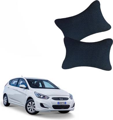 AutoKraftZ Black Leatherite Car Pillow Cushion for Hyundai