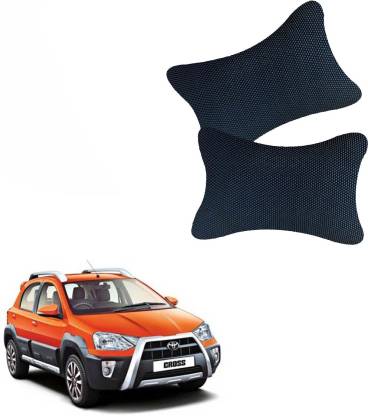 AutoKraftZ Black Leatherite Car Pillow Cushion for Toyota