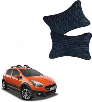 AutoKraftZ Black Leatherite Car Pillow Cushion for Fiat