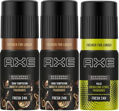 AXE Dark Temptation 150 ml (Pack of 2) and Pulse 150 ml Deodorant  (3 Items in the set)
