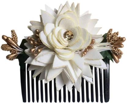 AROOMAN Bridal Fancy Hair Accessories Floral Clip Side Comb Juda Pin for  Women and Girls Pack-01,Color-White Bun Price in India - Buy AROOMAN Bridal  Fancy Hair Accessories Floral Clip Side Comb Juda