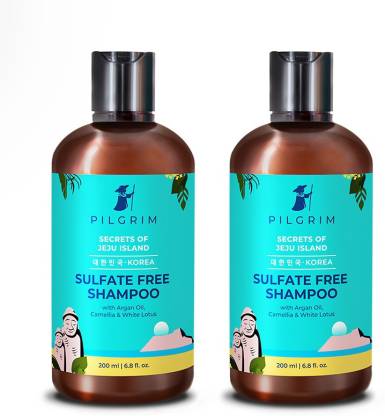 Pilgrim Sulphate Free Shampoo (Argan Oil) Pack of 2 (200ml X 200ml ) For Dry  Frizzy Hair, Men and Women, No Sulphate No Paraben,All Hair type ,Korean  Beauty Secrets Price in India -