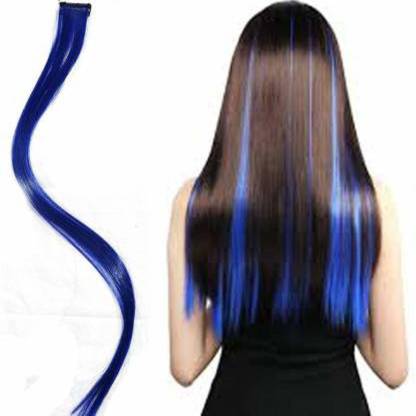 Vister HAIR STREAK Blue color 4PCS Hair Extension Price in India - Buy  Vister HAIR STREAK Blue color 4PCS Hair Extension online at 