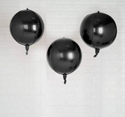 Bash N Splash Solid 4d Orbz 22 Black Round Foil Balloon Pack Of 3 Balloon Balloon Flipkart Com