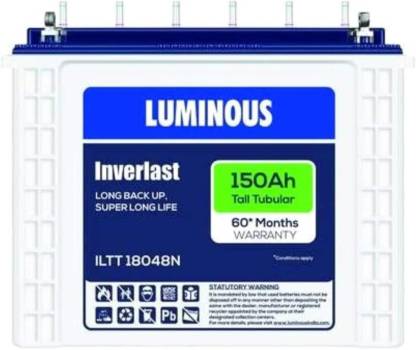 LUMINOUS Inver last ILTT18048N 150 Ampere per hours(AH) Tall Tubular Battery Tubular Inverter Battery