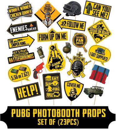 Zyozi 23 Pcs Pubg Photobooth Props For Party Supplies Kids Birthday Party Decoration Items Pubg Game Zyozi 23 Pcs Pubg Photobooth Props For Party Supplies Kids Birthday Party Decoration Items Pubg Game