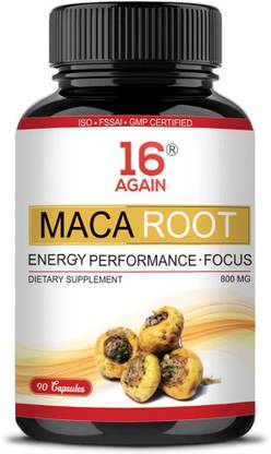 16 again maca root extract for energy performance focus 90 veg capsules of 800 mg