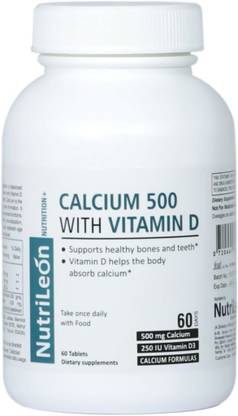 nutrileon calcium vitamin d3 supplement natural mineral 60 tablets