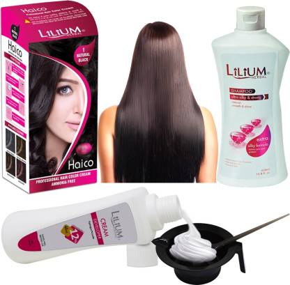 LILIUM Best Collection Hair Color Combo of Natural Hair Color, Cream  Developer Vol-40, White Shapmoo, Bowl and Brush. (GC1615) , Black - Price  in India, Buy LILIUM Best Collection Hair Color Combo