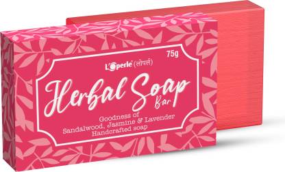 LOPERLE Handcrafted Herbal Soap Bar with Sandalwood, Jasmine and Lavender Oil for glowing & wrinkle free skin