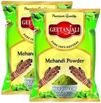 Geetanjali Natural Mehendi Henna leaves Powder for Hair Growth - Hair Care  - Hair Color - Hand Design - Rajasthani Natural Mehendi Pack of 2x200 gm  (400gm) - Price in India, Buy