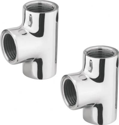 RUHE Full Brass 2 Inch TEE Connector for Pipe Fittings Set of 2 (Chrome Finish) 3-Way Tee Pipe Joint Price in India - Buy RUHE Full Brass 2 Inch TEE Connector for