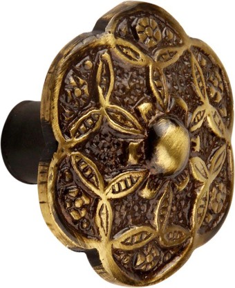 Size dophee 1Pc Vintage Indian Style Pull Knobs for Drawer Kitchen Decoration Brass 2.36 