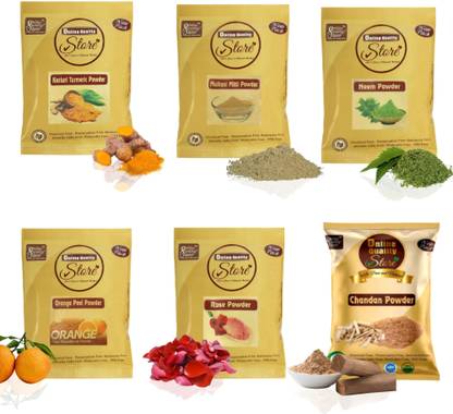 Online Quality Store Combo Face Pack For Glowing Skin Pimples Multani Mitti Powder 50 G
