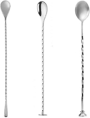 28cm We Can Source It Ltd Cocktail Twisted Mixing Spoon 11 Long Stainless Steel Bar Stirrer for Professional Bartenders 