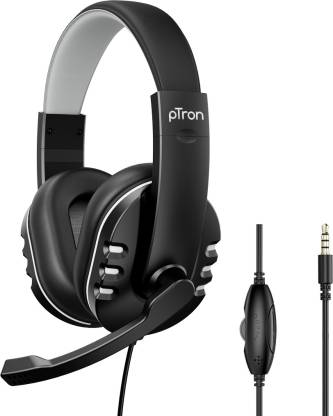 [New User] PTron Soundster Arcade Gaming Wired Headphones with Adjustable HD Mic (Black, On the Ear)