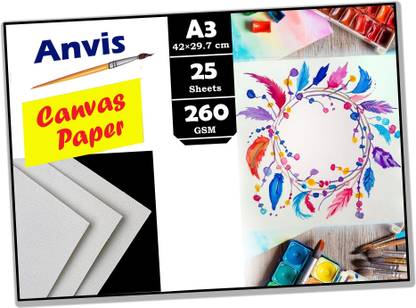 ANVIS Canvas Drawing Textures Hand Made Papers A3 Size 