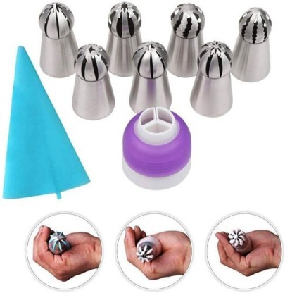 Cookie Flower Frosting Tools for Cake 1 Leaf Tip Russian Piping Tips Set 29-Piece Kit 2 Couplers & 1 Brush Cupcake Decoration | 15 Stainless Steel Icing Nozzles 10 Disposable Pastry Bags 