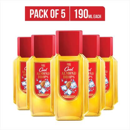BAJAJ Cool Almond Drops Hair Oil, 190ml (Pack of 5) Hair Oil - Price in  India, Buy BAJAJ Cool Almond Drops Hair Oil, 190ml (Pack of 5) Hair Oil  Online In India,