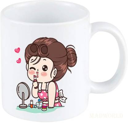 MadWorld Girl With Makeup Best Attractive Funny Quotes Printed Ceramic White Coffee Best Gift For Birthday For Friends Sister in Law Family Loved One Ceramic Coffee Mug Price in India - Buy MadWorld Girl With Makeup Best Attractive Funny Quotes Printed Ceramic White Coffee Best Gift For Birthday For Friends Sister in Law Family Loved One Ceramic Coffee Mug Price in India - Buy