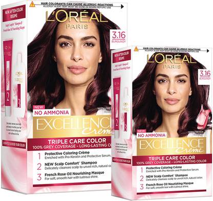 L'Oréal Paris Excellence Creme Hair Color (Combo Pack of 2 - 100g, 72 ml With 25g, 25 ml) , Burgundy - Price in India, Buy L'Oréal Paris Excellence Creme Hair Color ( L'Oréal Paris Excellence Creme Hair Color (Combo Pack of 2 - 100g, 72 ml With 25g, 25 ml) , Burgundy - Price in India, Buy L'Oréal Paris Excellence Creme Hair Color (