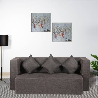 Seventh Heaven 3 Seater Sofa Bed 72x44x14 Inches Jute Fabric Washable Cover With Cushions Double In India Seventh Heaven 3 Seater Sofa Bed, How Much Fabric To Cover A 3 Seater Sofa Bed