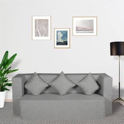 Seventh Heaven 3 Seater Sofa Bed 72x44x14 Inches Jute Fabric Washable Cover With Cushions Double In India Seventh Heaven 3 Seater Sofa Bed, How Much Fabric To Cover A 3 Seater Sofa