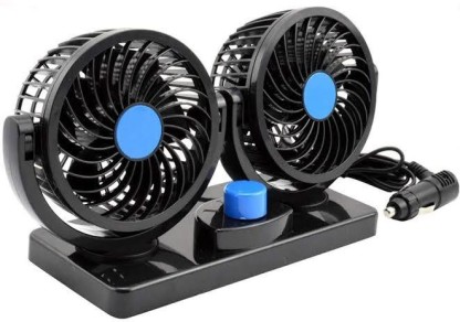 360° Rotating Free Adjustment Dual Head Cooling Fan 3 Speed Adjustable Black KEYNICE Electric Car Air Fan Quiet USB Fan for Car/Home/Office 