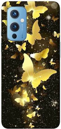 NDCOM Back Cover for OnePlus 9 Golden Butterfly on Black Wallpaper Printed - NDCOM : NDCOM Back Cover for OnePlus 9 Golden Butterfly on Black Wallpaper Printed - NDCOM :