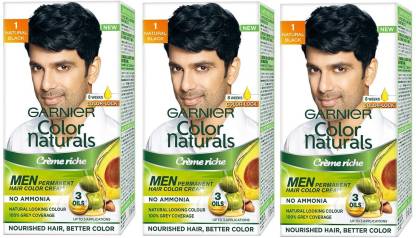 GARNIER Men Color Naturals Creme , Shade 1 - 3 x ( 30ml + 30 g Packs) ,  Natural Black - Price in India, Buy GARNIER Men Color Naturals Creme , Shade