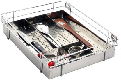 Kitchen Drawer Organizer Kitchen Cutlery Trays with 4 Adjustable Smart Compartments Silverware Storage Kitchen Utensil Flatware Tray 