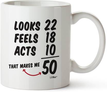 Devron 50th Birthday Gifts For Women Fifty Years Old Men Gift Happy Funny 50 Mens Womens Womans Wifes Female Man Best Friend Ceramic Coffee Mug Price In India Buy Devron 50th